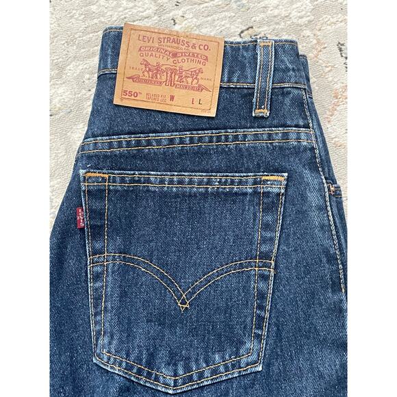 Vintage 90s Levis 550 High Waist Jeans Red Tab Tapered Dark Wash Mom Denim - Picture 5 of 11